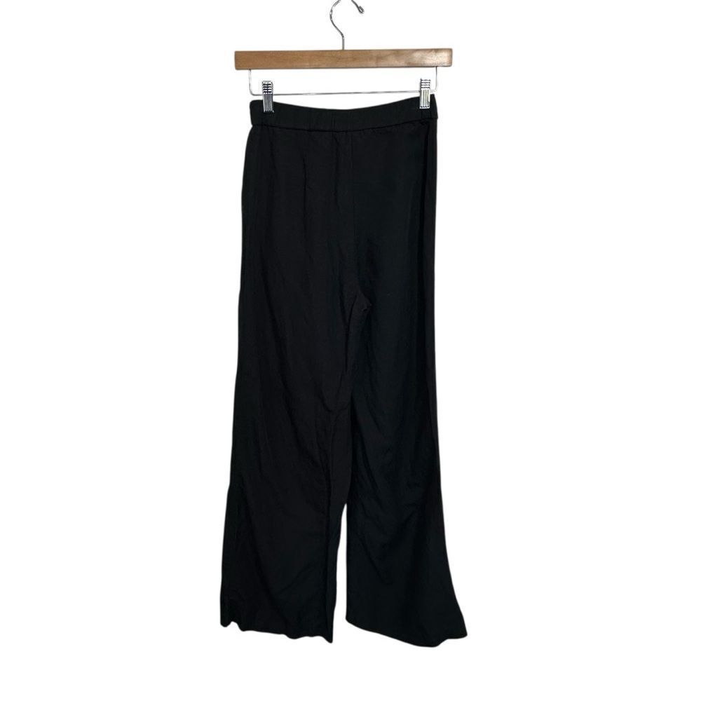 H&M Black Linen Blend Straight Leg Trousers,‎ 2 - Picture 4 of 11